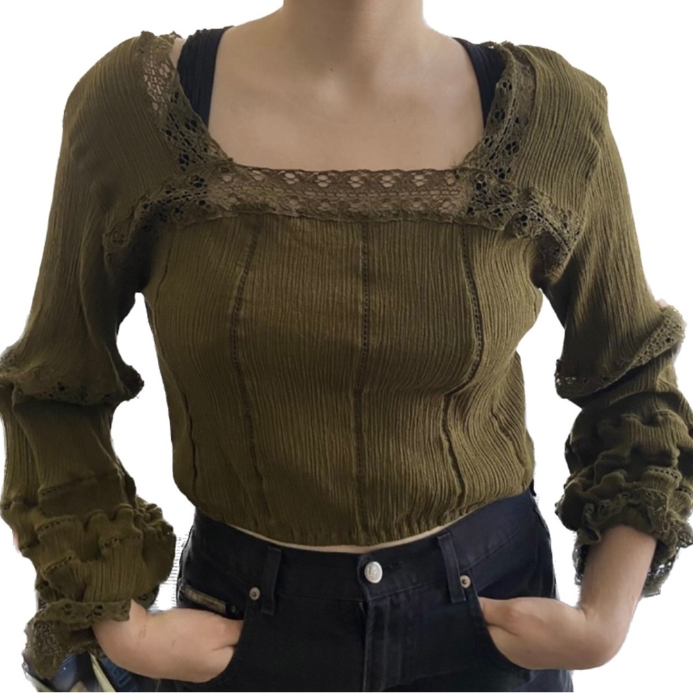 NWT Universal Thread Boho Off The Should Crop Top